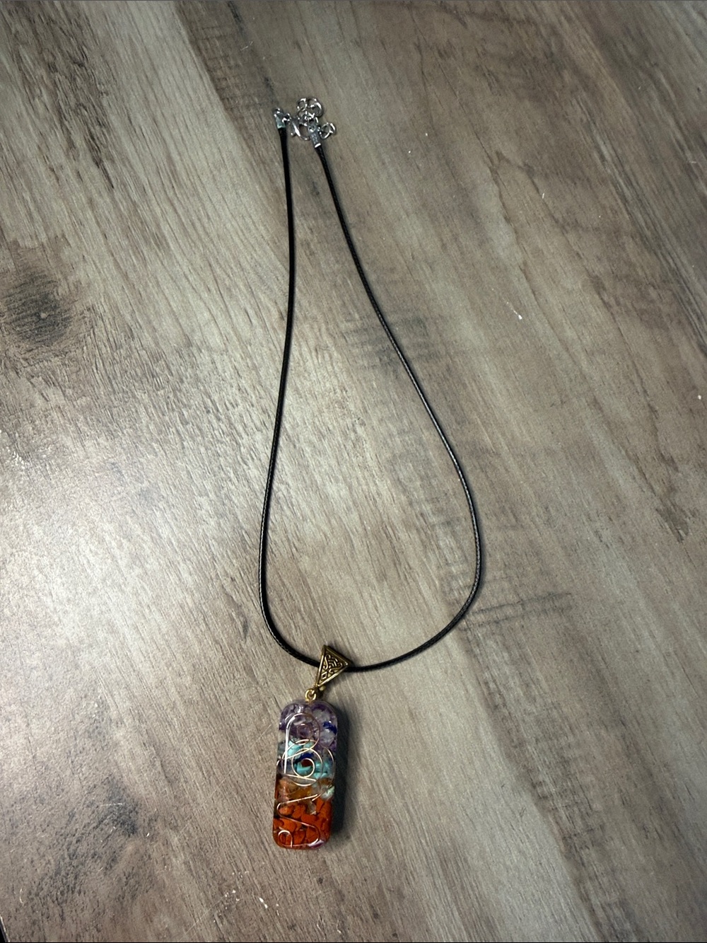 Handmade Multicolor Chakra Pendant Necklace - Unbranded